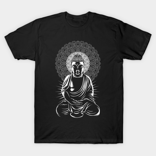 Buddha practicing yoga T-Shirt by albertocubatas